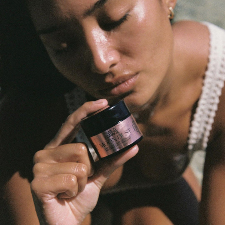 WILD GRACE MOON DUST. Double action exfoliant with AHA and jojoba pearls.