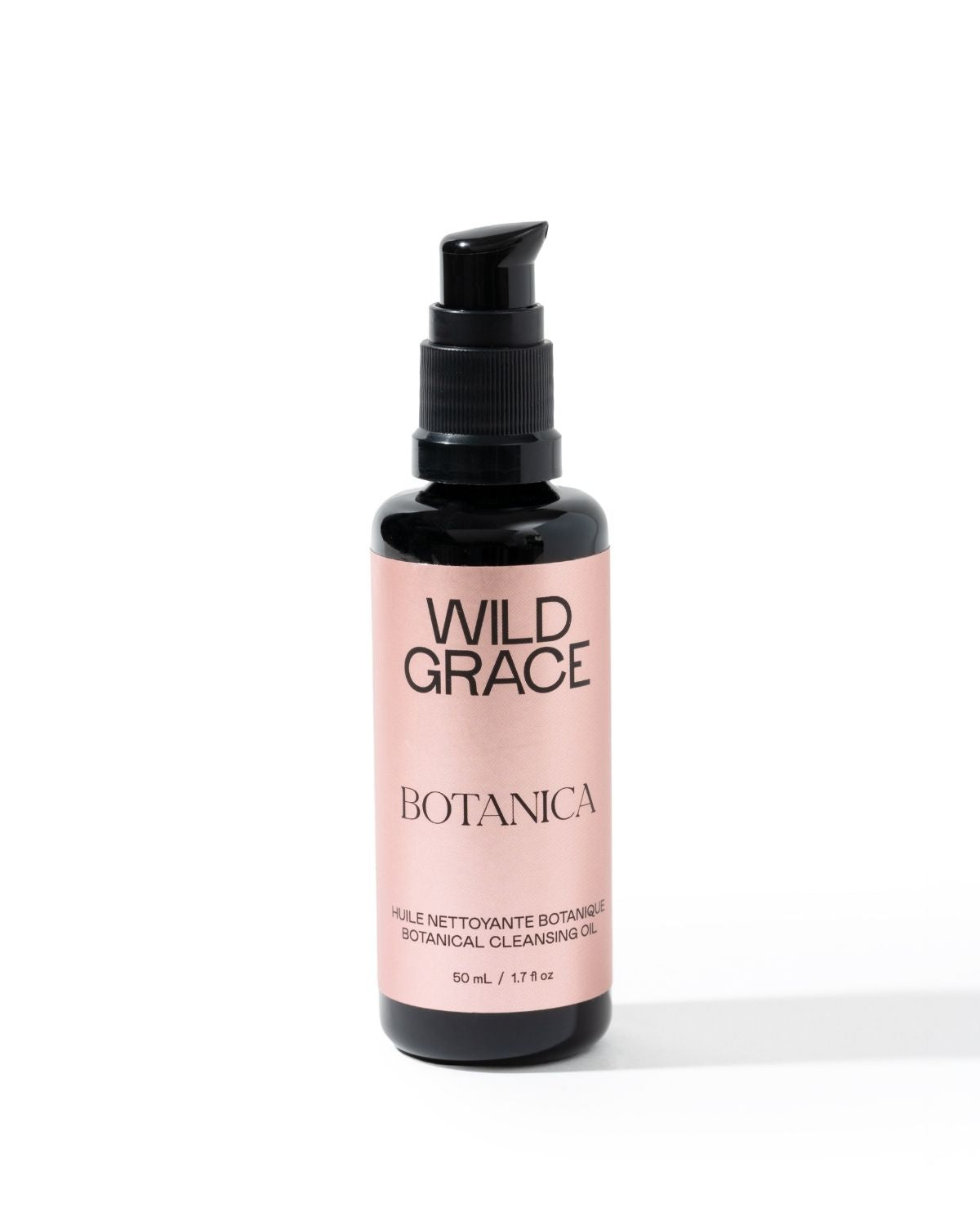 Bottle of Wild Grace Botanica product on a white background