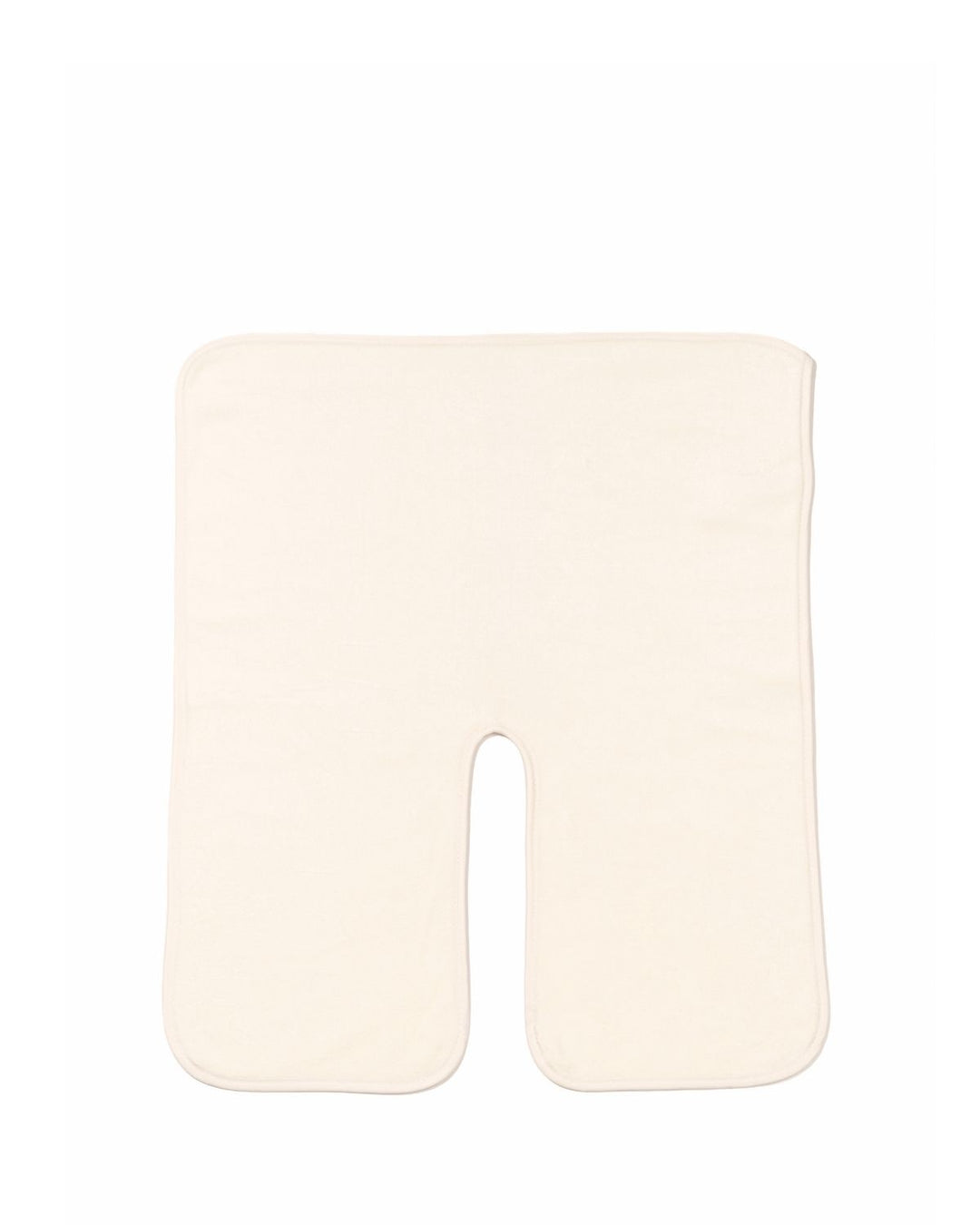 An off-white U-shaped contoured massage pillow on a solid white background.