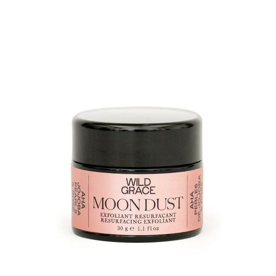 WILD GRACE MOON DUST. Double action exfoliant with AHA and jojoba pearls.