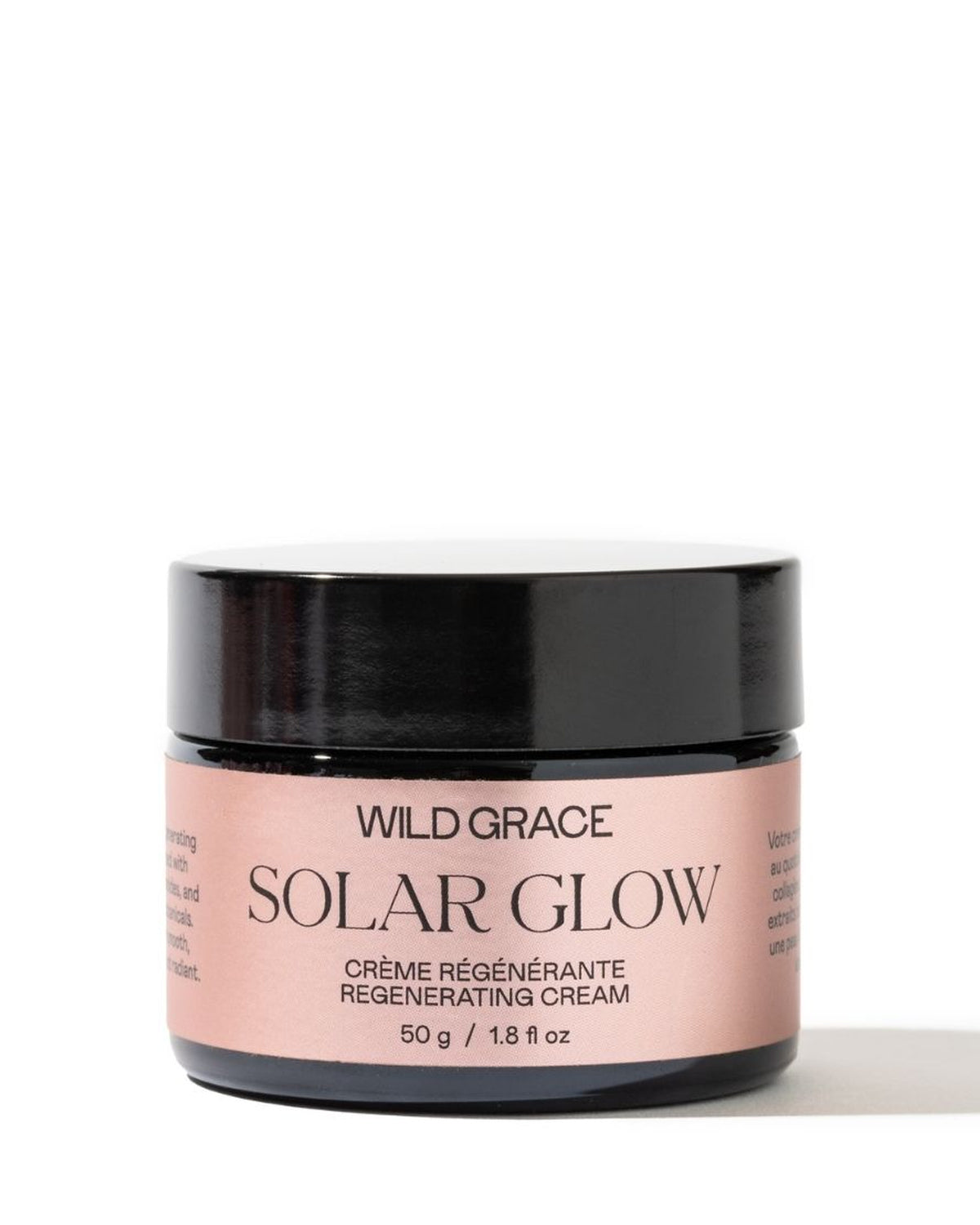 WILD GRACE SOLAR GLOW Regenerating and hydrating face cream. Hydrating ceramides and hyaluronic acid creams, with anti-aging holy basil extract. For all skin types.