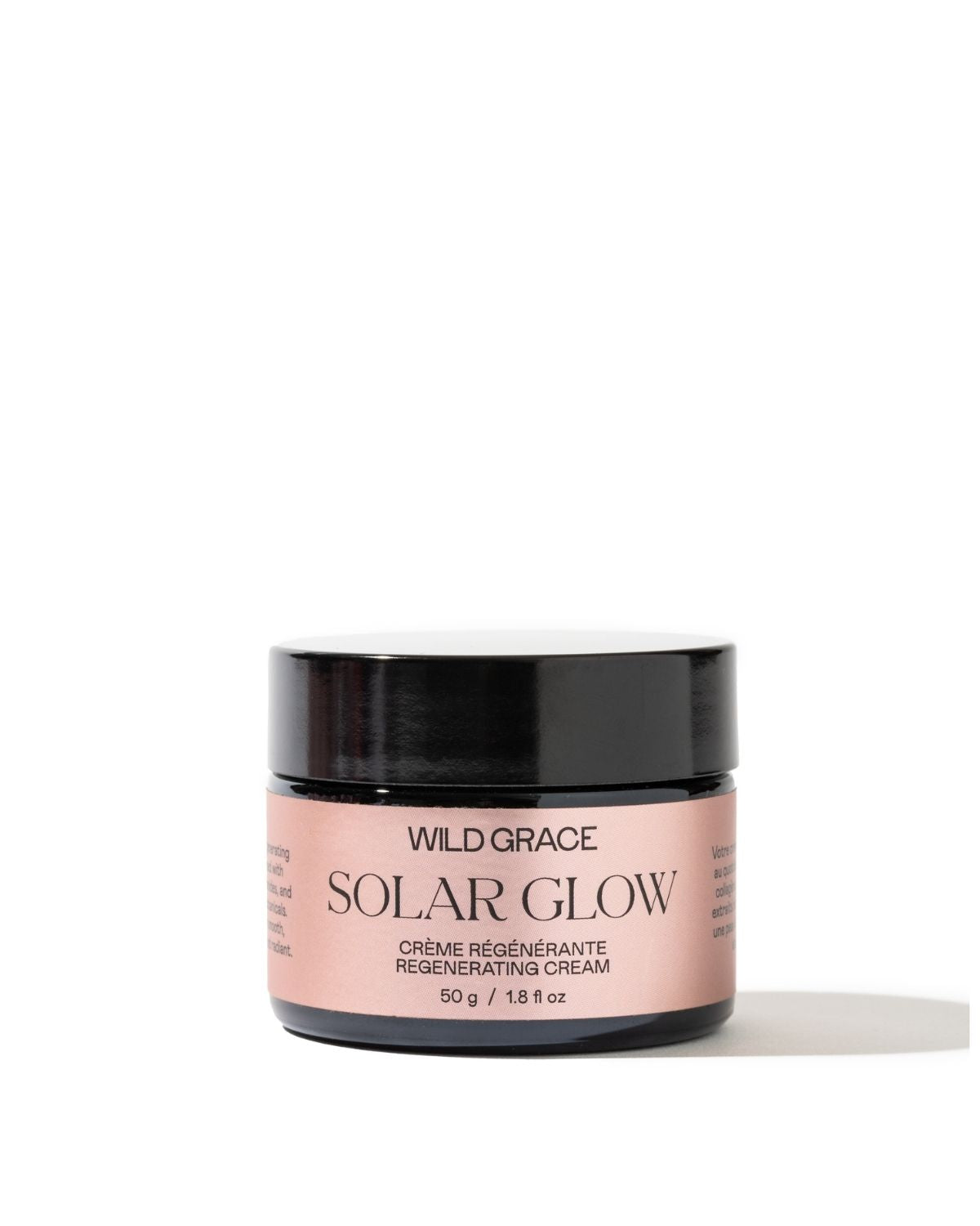 WILD GRACE SOLAR GLOW Regenerating and hydrating face cream. Hydrating ceramides and hyaluronic acid creams, with anti-aging holy basil extract. For all skin types.