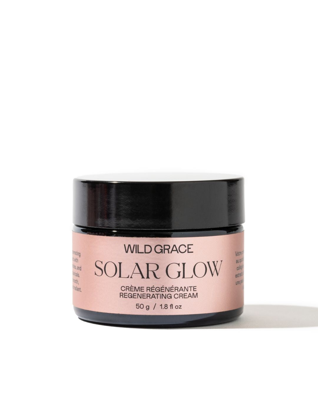 WILD GRACE SOLAR GLOW Regenerating and hydrating face cream. Hydrating ceramides and hyaluronic acid creams, with anti-aging holy basil extract. For all skin types.