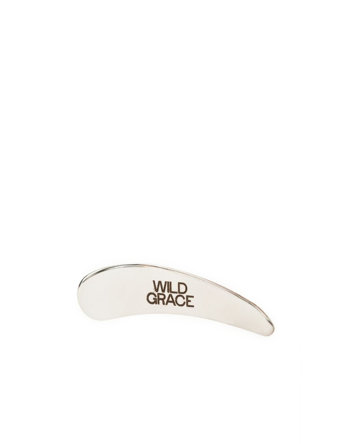 stainless steel cosmetic spatula with wild grace branding