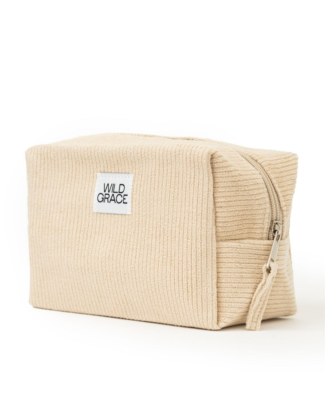 Beige textured pouch with &
