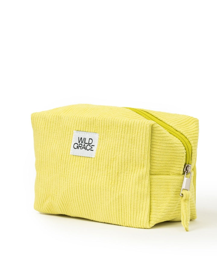 Yellow toiletry bag with &