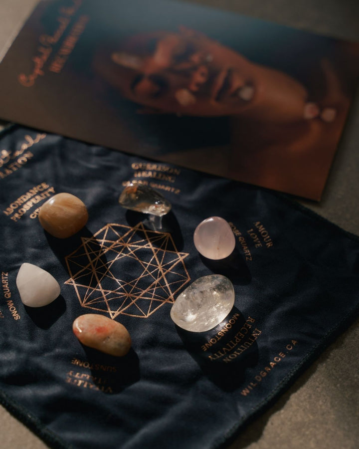 Recalibration crystal set of 6 crystals to be used for facial grid or meditation