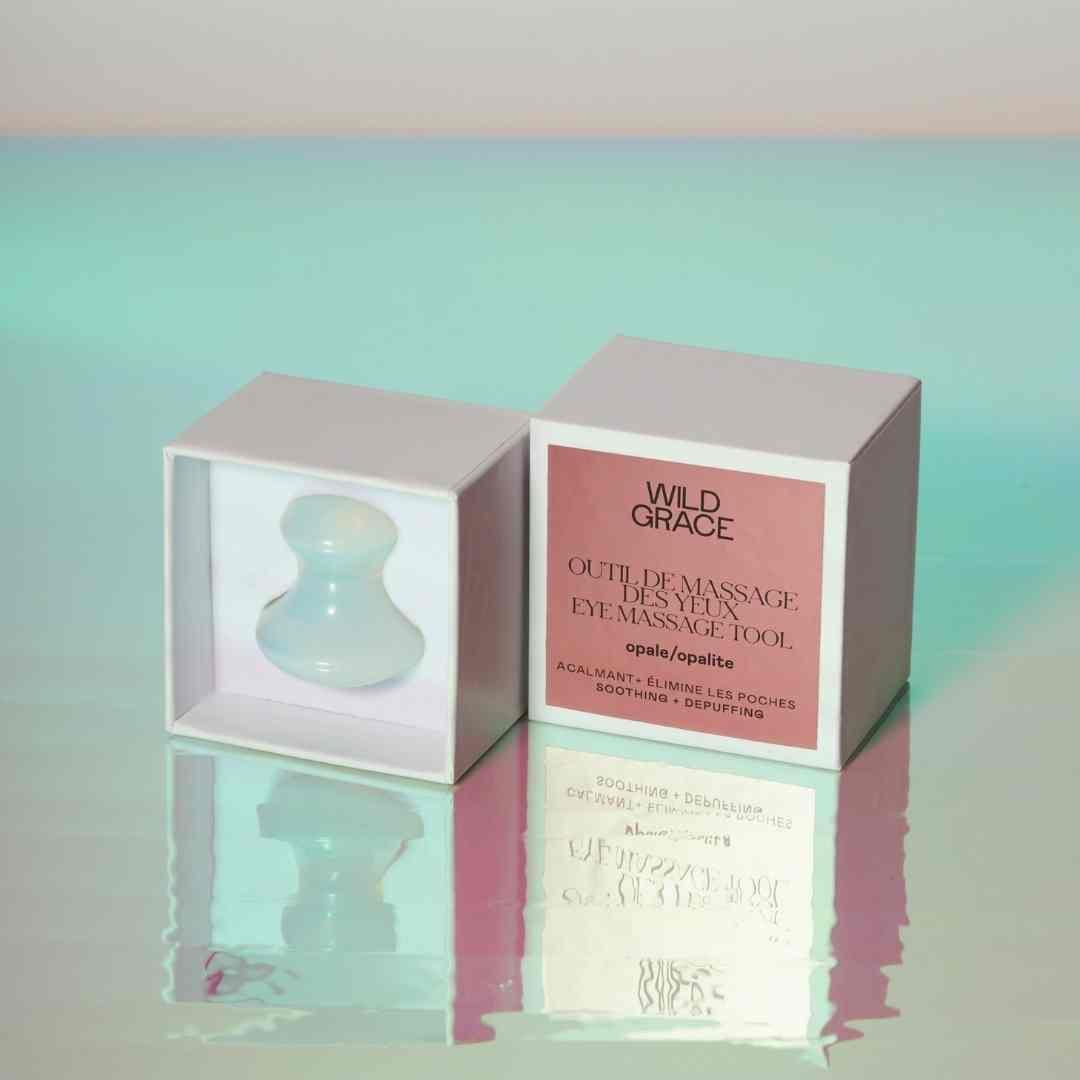opalite de-puffing eye massage tool by WILD GRACE. Montreal, Canada.